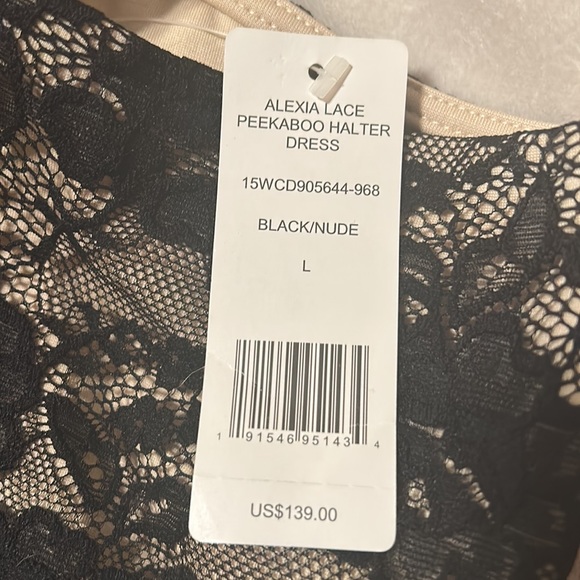 bebe Alexia Lace Peakaboo Halter Dress - Picture 8 of 8